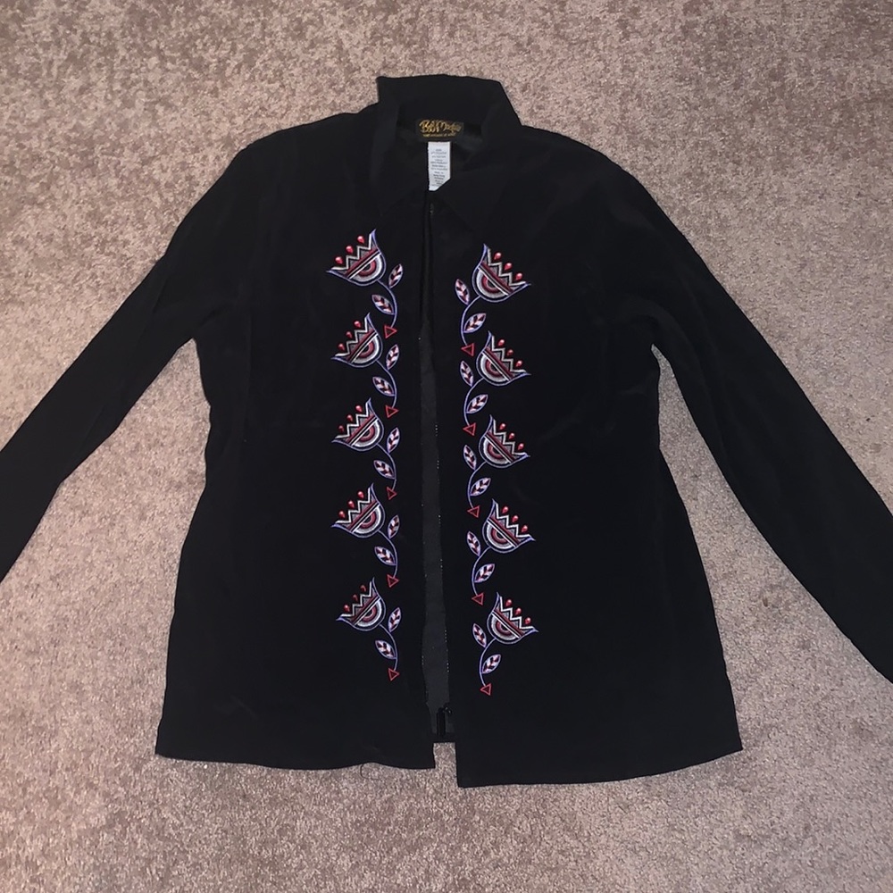 Bob Mackie Wearable Art Zip Jacket